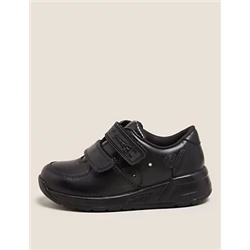 Kids' Leather Light Up Riptape School Shoes (8 Small - 1 Large)