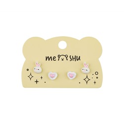 Серьги MESHU "Cuteness", бижутерия, 2 пары, европодвес
