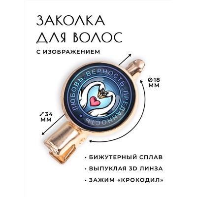 HZF-0161 Заколка Два лебедя
