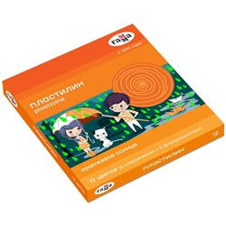 Пластилин Гамма "Оранжевое солнце", 12 цветов (6 классич., 6 флуор.), 168г, со стеком. картон. упаковка