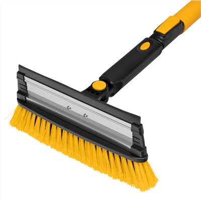 Щетка-сметка для снега со скребком, телескоп, поворотная голова, водосгон, 900-1200 мм Denzel