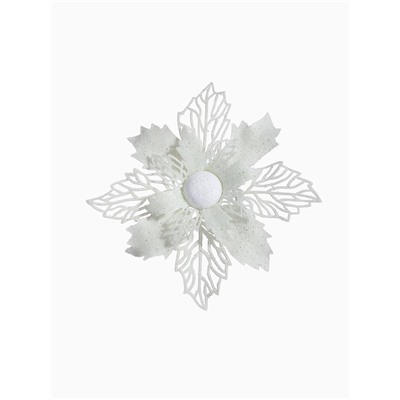 Ёлочные игрушки 2 шт. «Зимнее волшебство. Снежный цветок» пластик, 15 см, белый