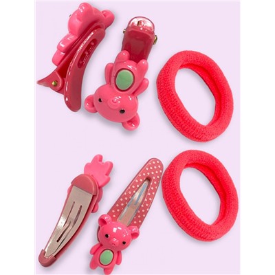 Детский набор аксессуаров для волос (2 резинки и 2 уточки +тик-так 2) НД3 тип 1