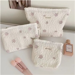Brand capacious cosmetic bag, travel bag, organizer bag, small clutch bag, with embroidery