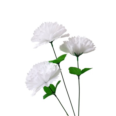 Цветы искусственные «Гвоздика трио», 11×58 см, белые