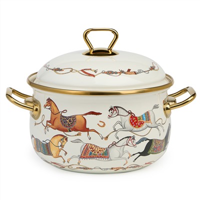 КАСТРЮЛЯ LEFARD ЭМАЛИРОВАННАЯ С КРЫШКОЙ, СЕРИЯ PASSAGE, 2,8Л, ДИА.18СМ ПОДХОДИТ ДЛЯ ИНДУК.ПЛИТ