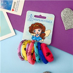 Резинки для волос «Спорт», набор 6 шт., мордашки, 3.5 см