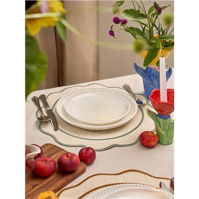 Салфетка под приборы Anemone из коллекции Trendy Ruffles, Ø38 см, серый