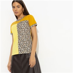 Футболка комбинированная, Стильное сочетание (оранжевая)