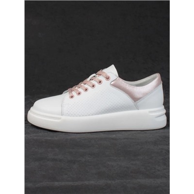 05-PDXT13-2 WHITE/PINK Кроссовки женские (натуральная кожа)
