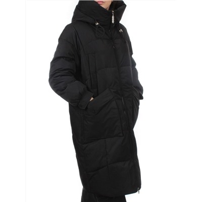 8819 BLACK Пальто зимнее женское (холлофайбер 200 гр.)