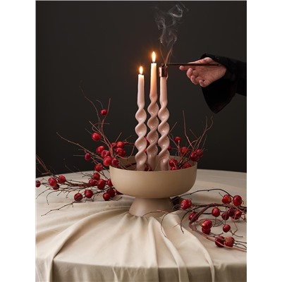 Набор из двух свечей цвета пыльной розы из коллекции Essential, 35 см