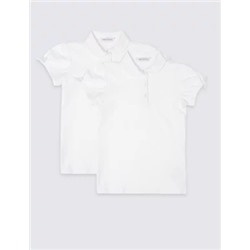 2pk Girls' Regular Fit School Polo Shirts (2-18 Yrs)