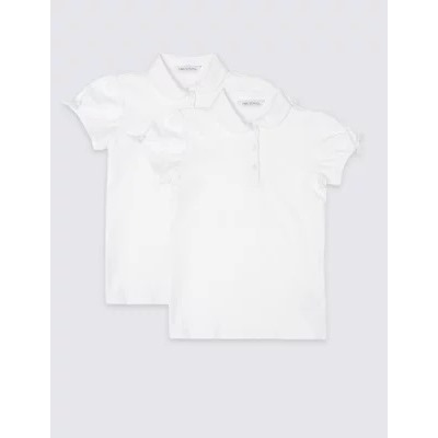 2pk Girls' Regular Fit School Polo Shirts (2-18 Yrs)