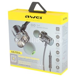 Наушники MP3/MP4 AWEI (X670BL) Bluetooth вакуумные черные