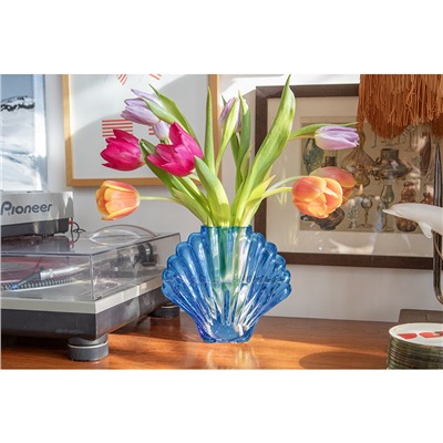 Ваза для цветов Seashell, 18,5 см, голубая