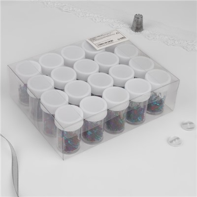 Булавки английские, 19 мм, 50 шт., разноцветные