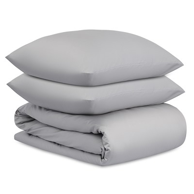 Комплект постельного белья из премиального сатина серого цвета из коллекции Essential, 200х220 см