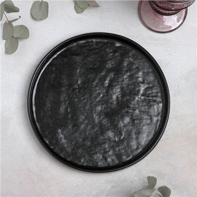 Блюдо для подачи Magistro Pietra lunare, d=22 см, фарфор, чёрное