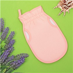Мочалка - варежка скрабирующая "Premium - Paradise", цвет персиковый, 22*14см (ZIP пакет)
