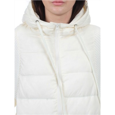 GB 8105 MILK WHITE Пуховик облегченный женский (пух, трикотаж)