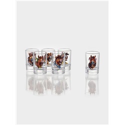 Набор стопок «Гладкий. Крейзи лошадки», 50 мл, 6 шт., стекло, прозрачный