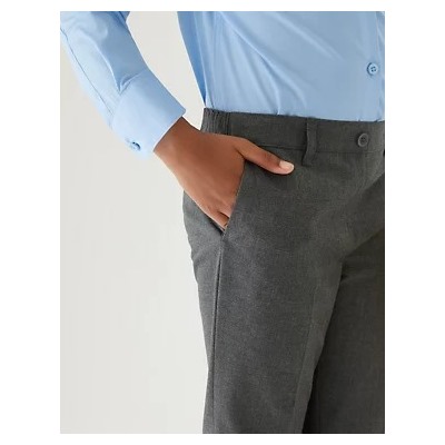 2pk Girls' Easy Dressing Slim Leg School Trousers (3-18 Yrs)