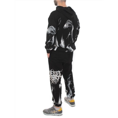 2608/7325 BLACK Костюм спортивный мужской (75% хлопок, 20% полиэстер, 5% спандекс)