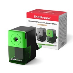 Точилка ErichKrause, 1 отверстие, с контейнером и механизмом крепления к столу, отверстие диаметром 8 мм, МИКС