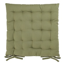 Подушка на стул из хлопка оливкового цвета из коллекции Essential, 35х35 см