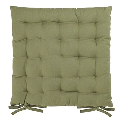 Подушка на стул из хлопка оливкового цвета из коллекции Essential, 35х35 см