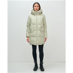 Куртка зимняя женская с капюшоном модная салатового цвета 3193Sl