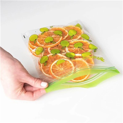 Универсальные пакеты Paterra Авокадо яблоко с двойным замком, 15,5 x 15 см., 18,5 x 21 см., 30 + 30 шт.