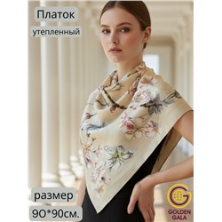 Платок утепленный "Цветы яблони" Арт 2025/04 (бежевый)