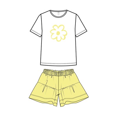 Комплект для девочки: футболка, шорты