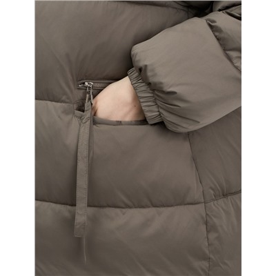 Куртка зимняя женская с мехом и капюшоном тренд коричневого цвета 7639K