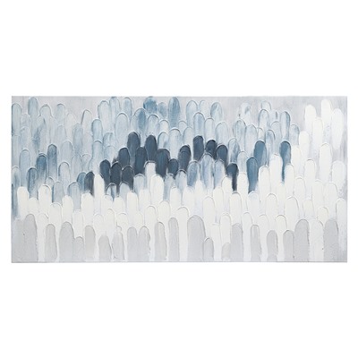 Панно декоративное с ручной росписью By Feel, 140х70 см, серо-голубое