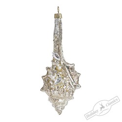 Ракушка Мурекс серебряная винтаж (стекло) 6х5х14,5 см