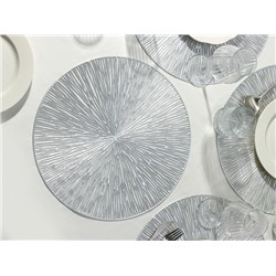 Салфетки сервировочные на стол Доляна «Сияние», d=38 см, 4 шт., серебряные