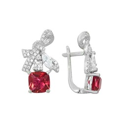 Серьги 'Ленточка' с фианитами ТГСК.797Ф3