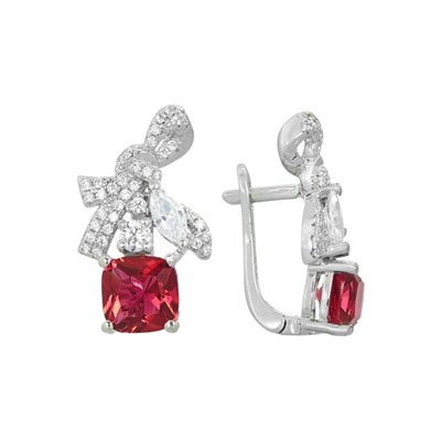 Серьги 'Ленточка' с фианитами ТГСК.797Ф3