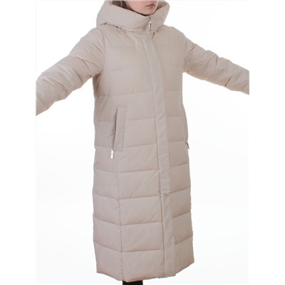 2338 BEIGE Пальто зимнее женское (200 гр. холлофайбер)