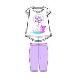 Комплект для девочки: футболка, леггинсы укороченные