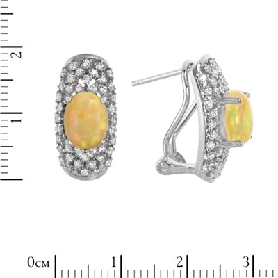 Серьги 'Кэрис' с опалом и фианитами ТГСН.992ОПR