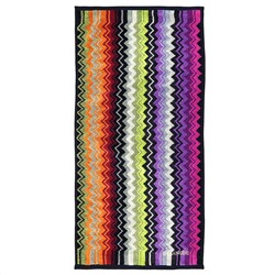 "Missoni-3012" Полотенце махровое 34х78см, плотность 375гр/м2, 100% хлопок, велюр, сиреневый, Bolangde (Китай)