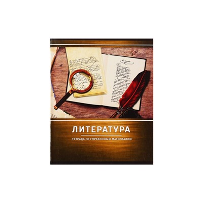 Тетрадь предметная 48 листов в линейку Calligrata, «Металл. Литература», обложка мелованный картон, серые листы