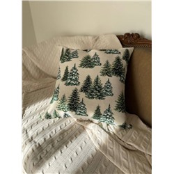 Ели заснеженные Наволочка 44х44 см 2518464 односторонняя New