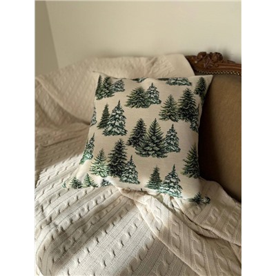 Ели заснеженные Наволочка 44х44 см 2518464 односторонняя New