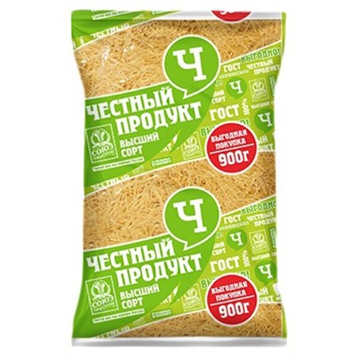 Честный Продукт Макароны ВЕРМИШЕЛЬ гр.В в/с 900гр