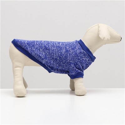 Свитер меланжевый, размер M (ДС 23 ОШ 28, ОГ 37 см), синий